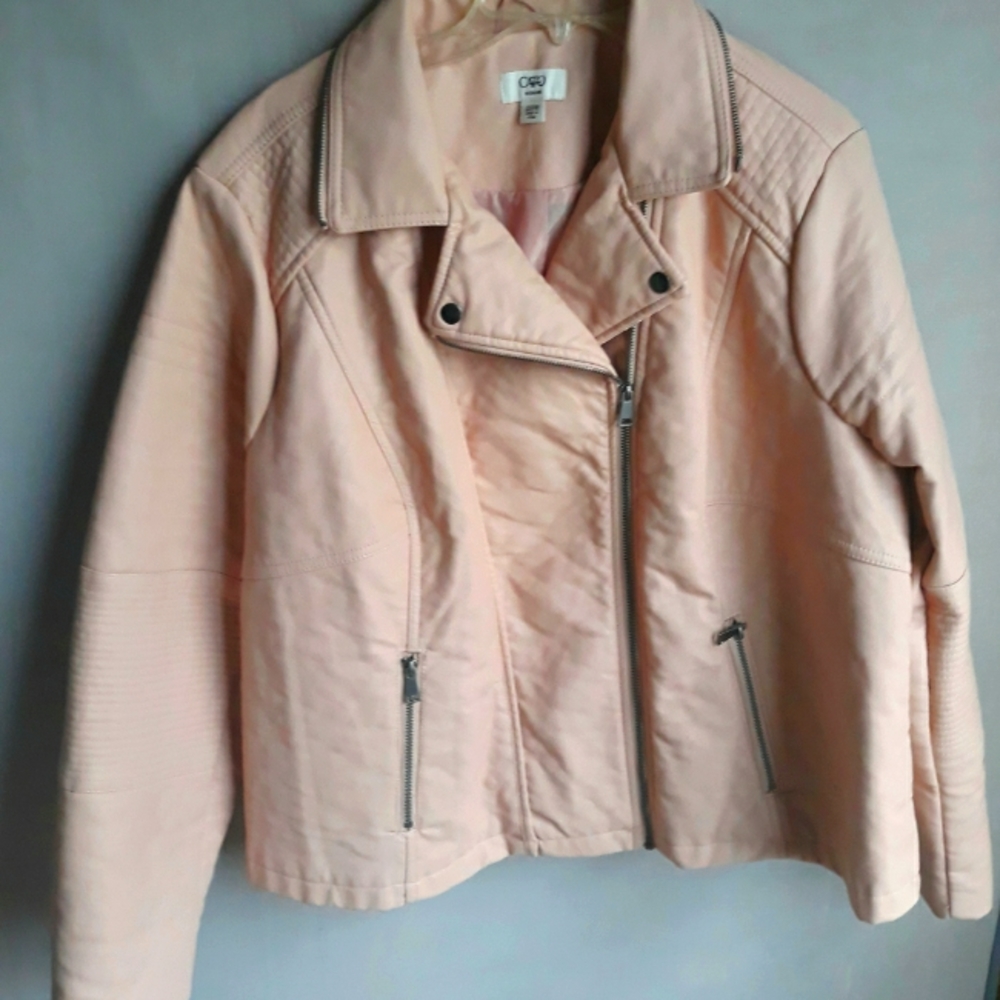 Plus Size  Blush Faux Leather Jacket